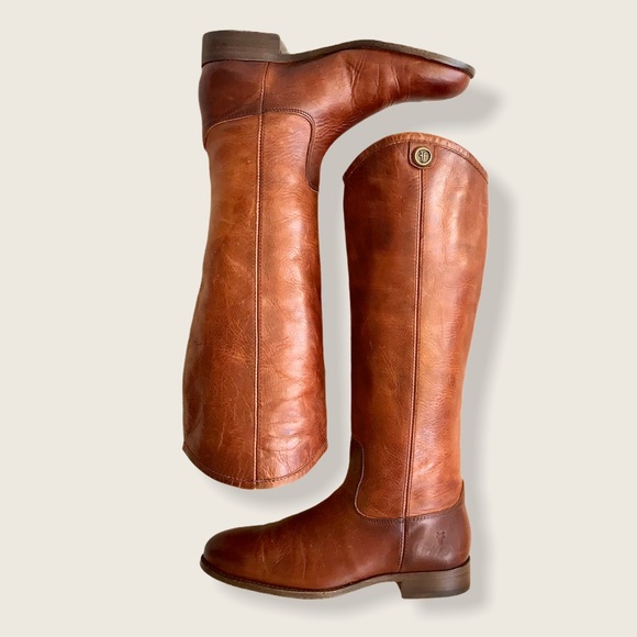 Frye Melissa Button 2 Cognac Leather Tall Boots - Picture 14 of 15